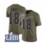 Men's Nike Los Angeles Rams #18 Cooper Kupp Limited Olive 2017 Salute to Service Super Bowl LIII Bound NFL Jersey