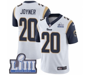 Men's Nike Los Angeles Rams #20 Lamarcus Joyner White Vapor Untouchable Limited Player Super Bowl LIII Bound NFL Jersey