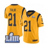 Men's Nike Los Angeles Rams #21 Aqib Talib Limited Gold Rush Vapor Untouchable Super Bowl LIII Bound NFL Jersey