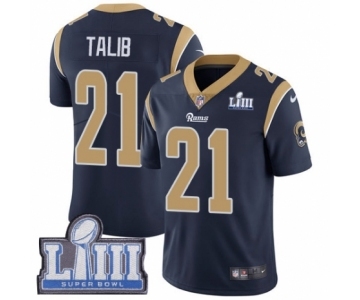 Men's Nike Los Angeles Rams #21 Aqib Talib Navy Blue Team Color Vapor Untouchable Limited Player Super Bowl LIII Bound NFL Jersey