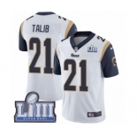 Men's Nike Los Angeles Rams #21 Aqib Talib White Vapor Untouchable Limited Player Super Bowl LIII Bound NFL Jersey