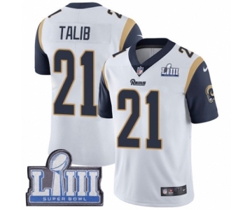 Men's Nike Los Angeles Rams #21 Aqib Talib White Vapor Untouchable Limited Player Super Bowl LIII Bound NFL Jersey