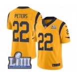 Men's Nike Los Angeles Rams #22 Marcus Peters Limited Gold Rush Vapor Untouchable Super Bowl LIII Bound NFL Jersey