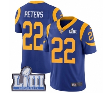 Men's Nike Los Angeles Rams #22 Marcus Peters Royal Blue Alternate Vapor Untouchable Limited Player Super Bowl LIII Bound NFL Jersey