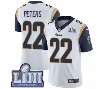 Men's Nike Los Angeles Rams #22 Marcus Peters White Vapor Untouchable Limited Player Super Bowl LIII Bound NFL Jersey