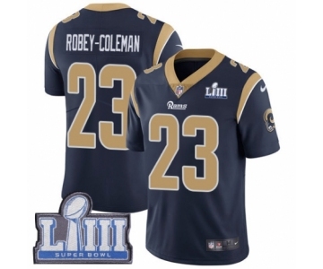 Men's Nike Los Angeles Rams #23 Nickell Robey-Coleman Navy Blue Team Color Vapor Untouchable Limited Player Super Bowl LIII Bound NFL Jersey