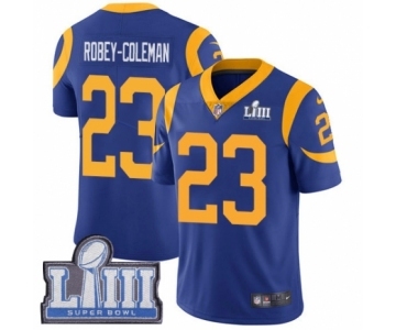 Men's Nike Los Angeles Rams #23 Nickell Robey-Coleman Royal Blue Alternate Vapor Untouchable Limited Player Super Bowl LIII Bound NFL Jersey