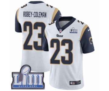 Men's Nike Los Angeles Rams #23 Nickell Robey-Coleman White Vapor Untouchable Limited Player Super Bowl LIII Bound NFL Jersey