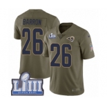 Men's Nike Los Angeles Rams #26 Mark Barron Limited Olive 2017 Salute to Service Super Bowl LIII Bound NFL Jersey