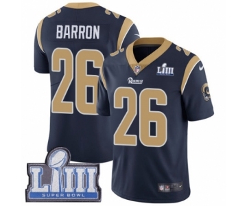 Men's Nike Los Angeles Rams #26 Mark Barron Navy Blue Team Color Vapor Untouchable Limited Player Super Bowl LIII Bound NFL Jersey