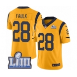 Men's Nike Los Angeles Rams #28 Marshall Faulk Limited Gold Rush Vapor Untouchable Super Bowl LIII Bound NFL Jersey