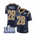 Men's Nike Los Angeles Rams #28 Marshall Faulk Navy Blue Team Color Vapor Untouchable Limited Player Super Bowl LIII Bound NFL Jersey