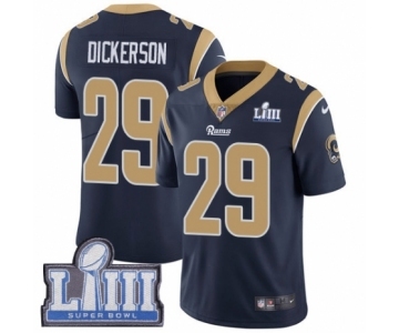 Men's Nike Los Angeles Rams #29 Eric Dickerson Navy Blue Team Color Vapor Untouchable Limited Player Super Bowl LIII Bound NFL Jersey