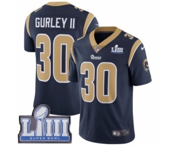 Men's Nike Los Angeles Rams #30 Todd Gurley Navy Blue Team Color Vapor Untouchable Limited Player Super Bowl LIII Bound NFL Jersey