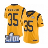 Men's Nike Los Angeles Rams #35 C.J. Anderson Limited Gold Rush Vapor Untouchable Super Bowl LIII Bound NFL Jersey