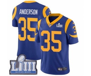 Men's Nike Los Angeles Rams #35 C.J. Anderson Royal Blue Alternate Vapor Untouchable Limited Player Super Bowl LIII Bound NFL Jersey