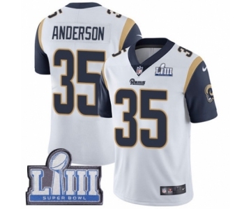 Men's Nike Los Angeles Rams #35 C.J. Anderson White Vapor Untouchable Limited Player Super Bowl LIII Bound NFL Jersey