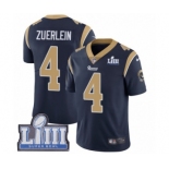 Men's Nike Los Angeles Rams #4 Greg Zuerlein Navy Blue Team Color Vapor Untouchable Limited Player Super Bowl LIII Bound NFL Jersey