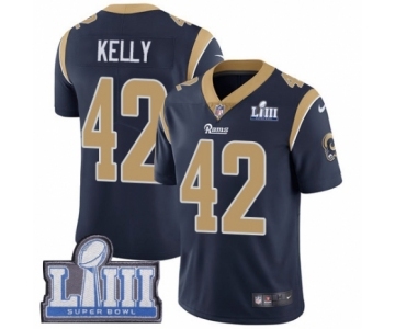 Men's Nike Los Angeles Rams #42 John Kelly Navy Blue Team Color Vapor Untouchable Limited Player Super Bowl LIII Bound NFL Jersey