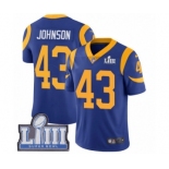 Men's Nike Los Angeles Rams #43 John Johnson Royal Blue Alternate Vapor Untouchable Limited Player Super Bowl LIII Bound NFL Jersey