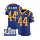 Men's Nike Los Angeles Rams #44 Jacob McQuaide Royal Blue Alternate Vapor Untouchable Limited Player Super Bowl LIII Bound NFL Jersey