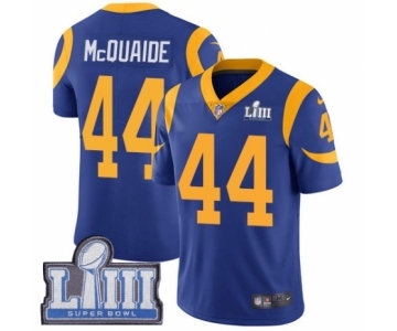 Men's Nike Los Angeles Rams #44 Jacob McQuaide Royal Blue Alternate Vapor Untouchable Limited Player Super Bowl LIII Bound NFL Jersey