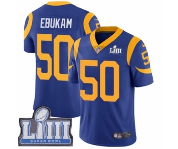 Men's Nike Los Angeles Rams #50 Samson Ebukam Royal Blue Alternate Vapor Untouchable Limited Player Super Bowl LIII Bound NFL Jersey