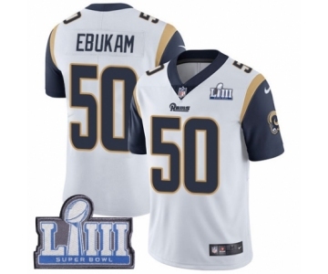 Men's Nike Los Angeles Rams #50 Samson Ebukam White Vapor Untouchable Limited Player Super Bowl LIII Bound NFL Jersey