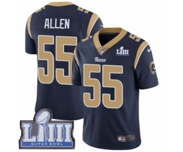 Men's Nike Los Angeles Rams #55 Brian Allen Navy Blue Team Color Vapor Untouchable Limited Player Super Bowl LIII Bound NFL Jersey