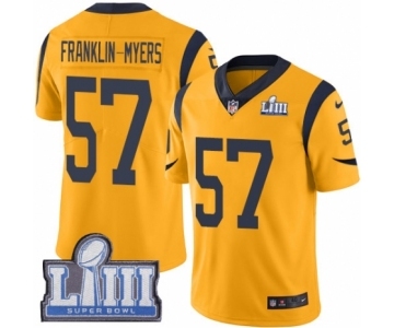 Men's Nike Los Angeles Rams #57 John Franklin-Myers Limited Gold Rush Vapor Untouchable Super Bowl LIII Bound NFL Jersey