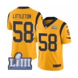 Men's Nike Los Angeles Rams #58 Cory Littleton Limited Gold Rush Vapor Untouchable Super Bowl LIII Bound NFL Jersey