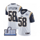 Men's Nike Los Angeles Rams #58 Cory Littleton White Vapor Untouchable Limited Player Super Bowl LIII Bound NFL Jersey