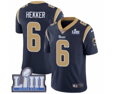 Men's Nike Los Angeles Rams #6 Johnny Hekker Navy Blue Team Color Vapor Untouchable Limited Player Super Bowl LIII Bound NFL Jersey