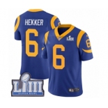 Men's Nike Los Angeles Rams #6 Johnny Hekker Royal Blue Alternate Vapor Untouchable Limited Player Super Bowl LIII Bound NFL Jersey