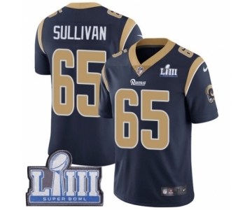 Men's Nike Los Angeles Rams #65 John Sullivan Navy Blue Team Color Vapor Untouchable Limited Player Super Bowl LIII Bound NFL Jersey