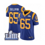 Men's Nike Los Angeles Rams #65 John Sullivan Royal Blue Alternate Vapor Untouchable Limited Player Super Bowl LIII Bound NFL Jersey