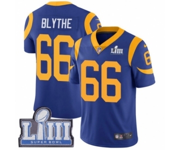 Men's Nike Los Angeles Rams #66 Austin Blythe Royal Blue Alternate Vapor Untouchable Limited Player Super Bowl LIII Bound NFL Jersey