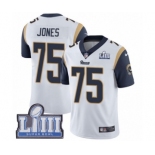 Men's Nike Los Angeles Rams #75 Deacon Jones White Vapor Untouchable Limited Player Super Bowl LIII Bound NFL Jersey