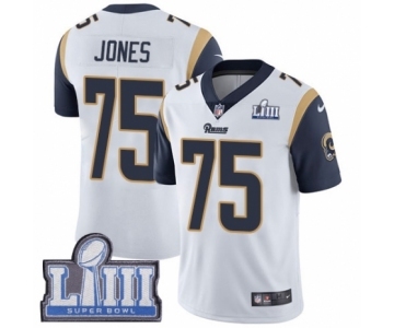 Men's Nike Los Angeles Rams #75 Deacon Jones White Vapor Untouchable Limited Player Super Bowl LIII Bound NFL Jersey