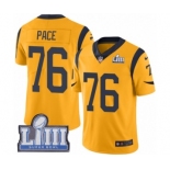 Men's Nike Los Angeles Rams #76 Orlando Pace Limited Gold Rush Vapor Untouchable Super Bowl LIII Bound NFL Jersey