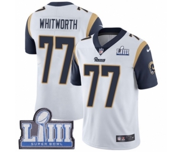 Men's Nike Los Angeles Rams #77 Andrew Whitworth White Vapor Untouchable Limited Player Super Bowl LIII Bound NFL Jersey