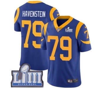 Men's Nike Los Angeles Rams #79 Rob Havenstein Royal Blue Alternate Vapor Untouchable Limited Player Super Bowl LIII Bound NFL Jersey