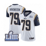 Men's Nike Los Angeles Rams #79 Rob Havenstein White Vapor Untouchable Limited Player Super Bowl LIII Bound NFL Jersey