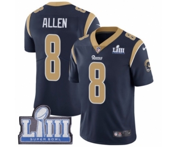 Men's Nike Los Angeles Rams #8 Brandon Allen Navy Blue Team Color Vapor Untouchable Limited Player Super Bowl LIII Bound NFL Jersey