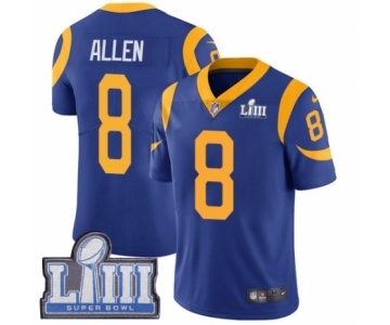 Men's Nike Los Angeles Rams #8 Brandon Allen Royal Blue Alternate Vapor Untouchable Limited Player Super Bowl LIII Bound NFL Jersey