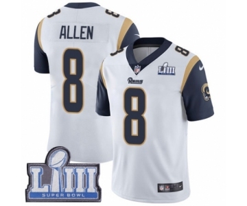 Men's Nike Los Angeles Rams #8 Brandon Allen White Vapor Untouchable Limited Player Super Bowl LIII Bound NFL Jersey