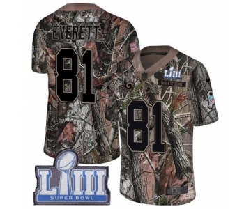 Men's Nike Los Angeles Rams #81 Gerald Everett Camo Rush Realtree Limited Super Bowl LIII Bound NFL Jersey