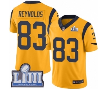 Men's Nike Los Angeles Rams #83 Josh Reynolds Limited Gold Rush Vapor Untouchable Super Bowl LIII Bound NFL Jersey