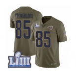 Men's Nike Los Angeles Rams #85 Jack Youngblood Limited Olive 2017 Salute to Service Super Bowl LIII Bound NFL Jersey