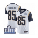 Men's Nike Los Angeles Rams #85 Jack Youngblood White Vapor Untouchable Limited Player Super Bowl LIII Bound NFL Jersey